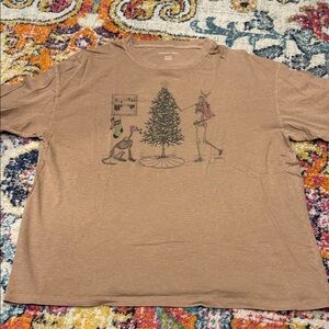 American Eagle Outfitters Holiday Skeleton Dog T-Shirt